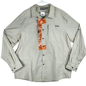 Rugged Elements Utility Button Up Shirt Mens XXL Tan Hiking Gorpcore